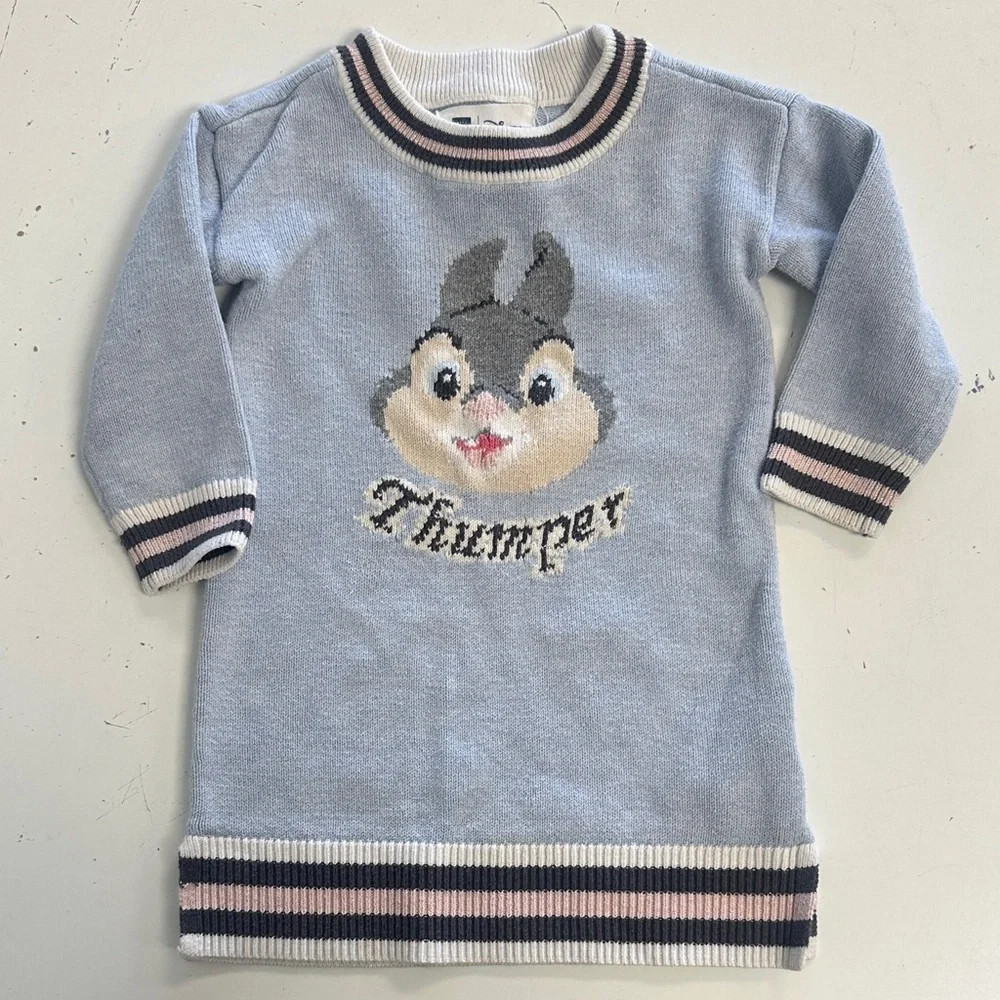 Gap X Disney Bambi Thumper Rabbit Sweater Dress 18-24m